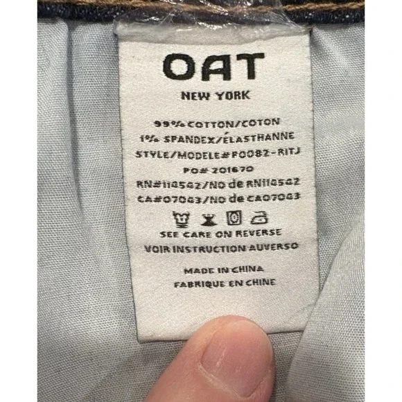 OAT New York Womens Jeans Sz 10/30 Dark Wash Straight Leg Model # P0082-RITJ - Picture 4 of 5